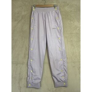 Starter Pants Women's XS Jogger Black Label Mesh Lined Snap Button Side Lavender